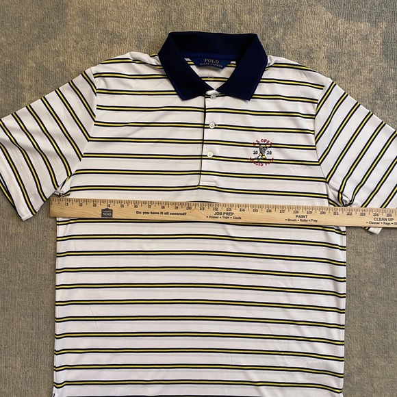 2020 U.S. Open Winged Foot Shirt Polo Mens Medium White Stripe Golf Ralph Lauren - Picture 7 of 12